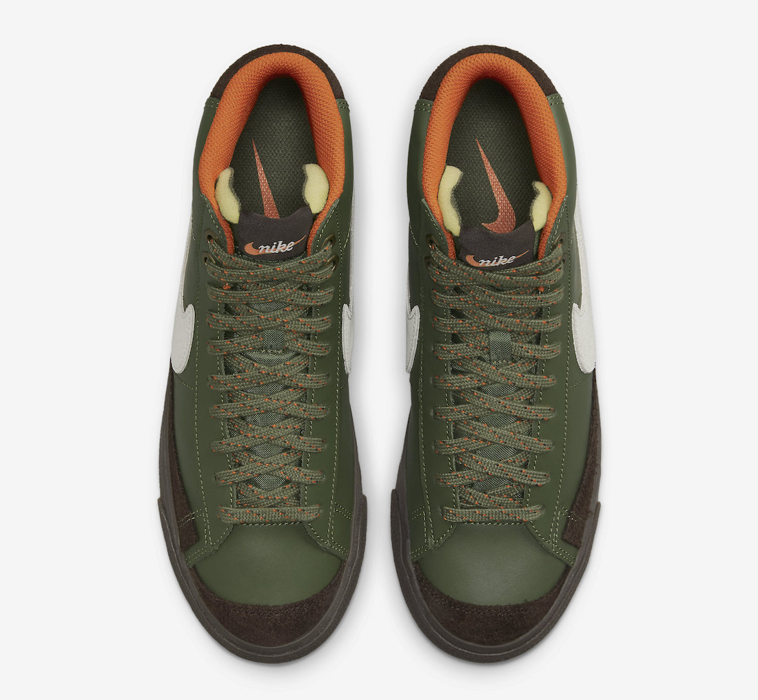 Nike Blazer Mid Vintage Army Olive Campfire Oreange DZ5176-300 Release Date