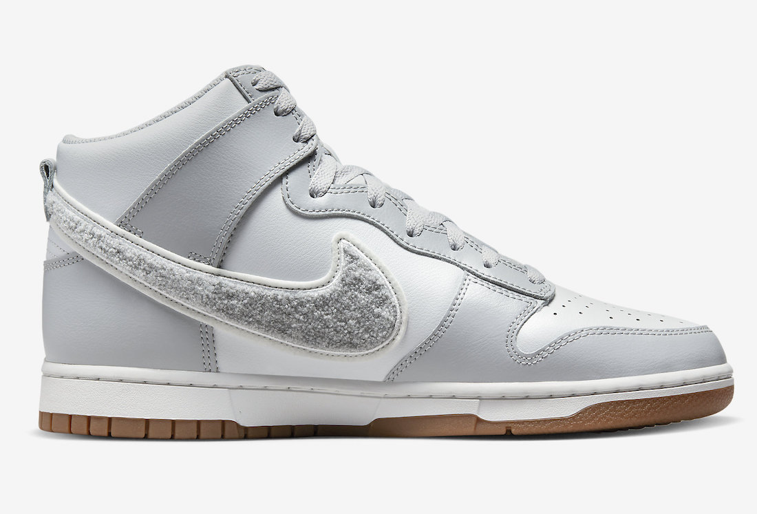 Nike Dunk High Chenille Swoosh White Grey DR8805-003 Release Date