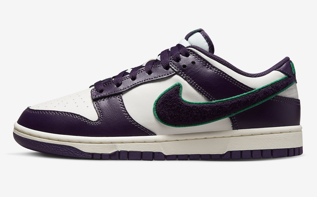 Nike Dunk Low Chenille Swoosh Purple DQ7683-100 Release Date