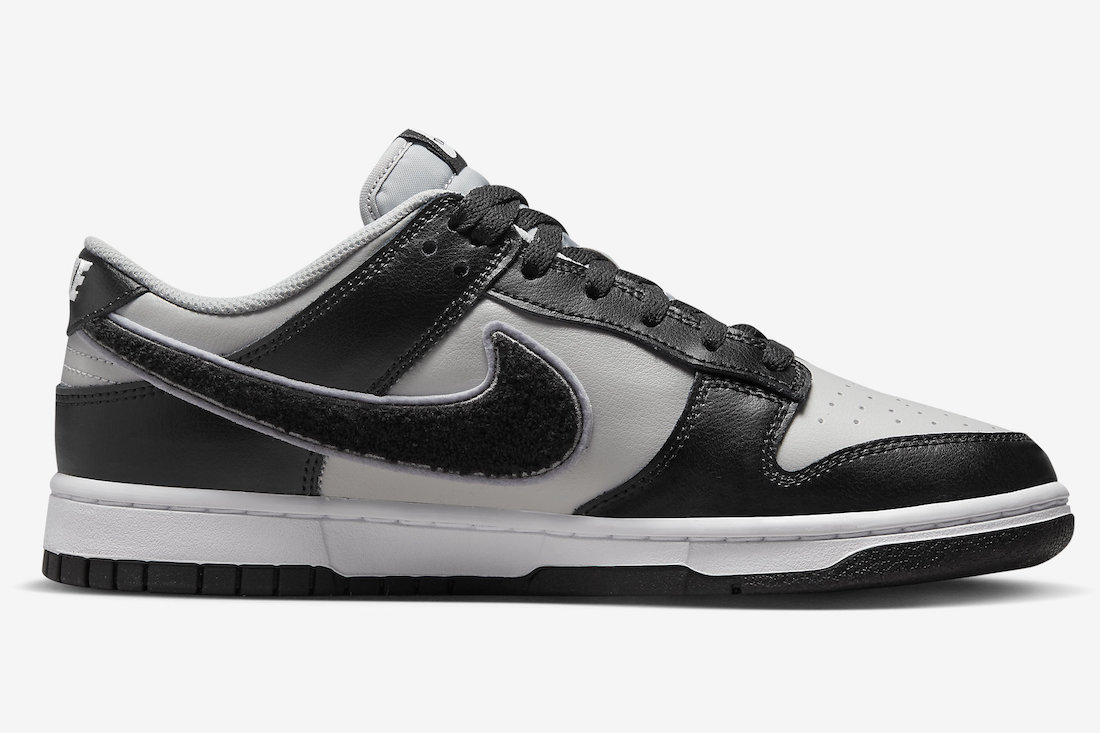 Nike Dunk Low Chenille Swoosh Grey Black DQ7683-001 Release Date