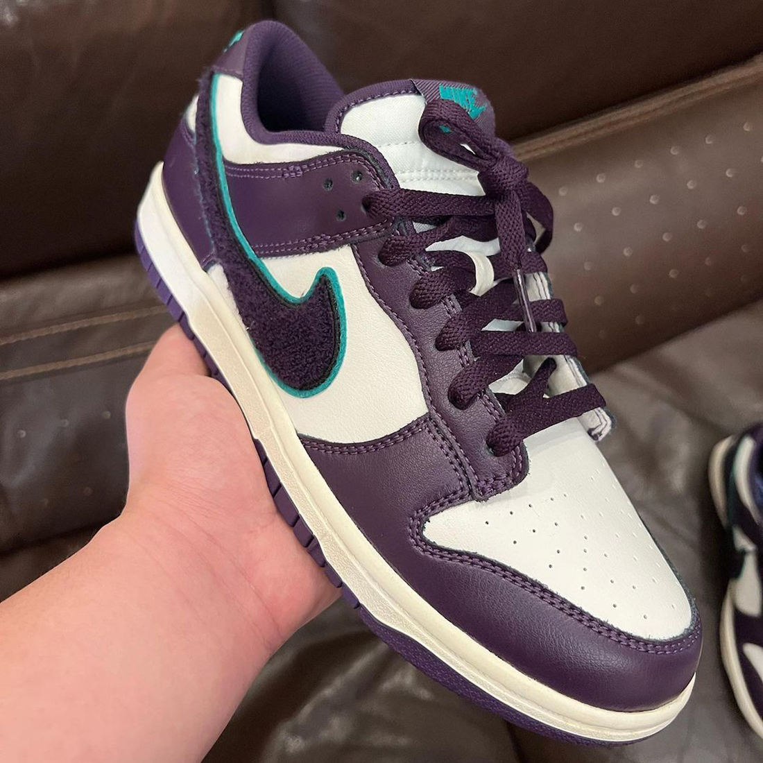 Nike Dunk Low Chenille Swoosh Purple DQ7683-100 Release Date | SBD