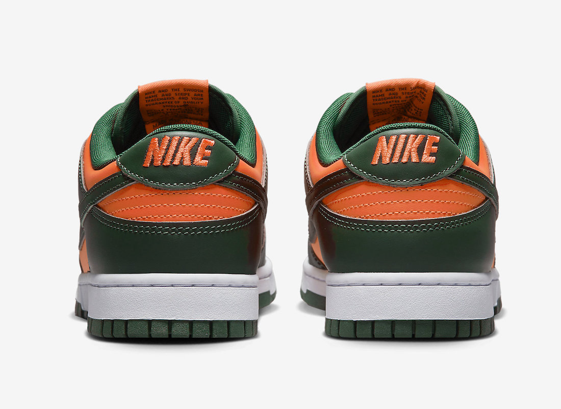 Nike Dunk Low Miami Hurricanes DD1391 300 Release Date 5