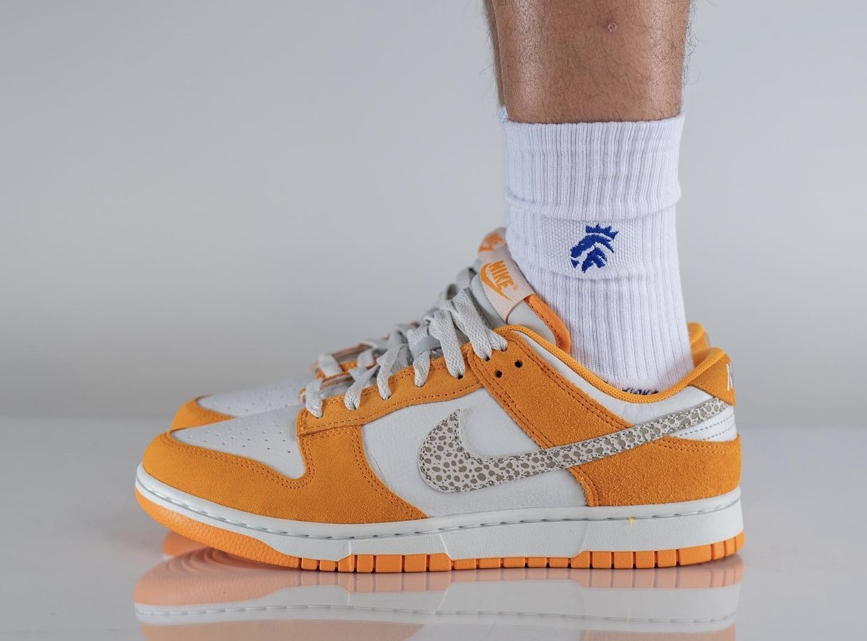 Nike Dunk Low Safari Swoosh DR0156-800 Release Date On-Feet
