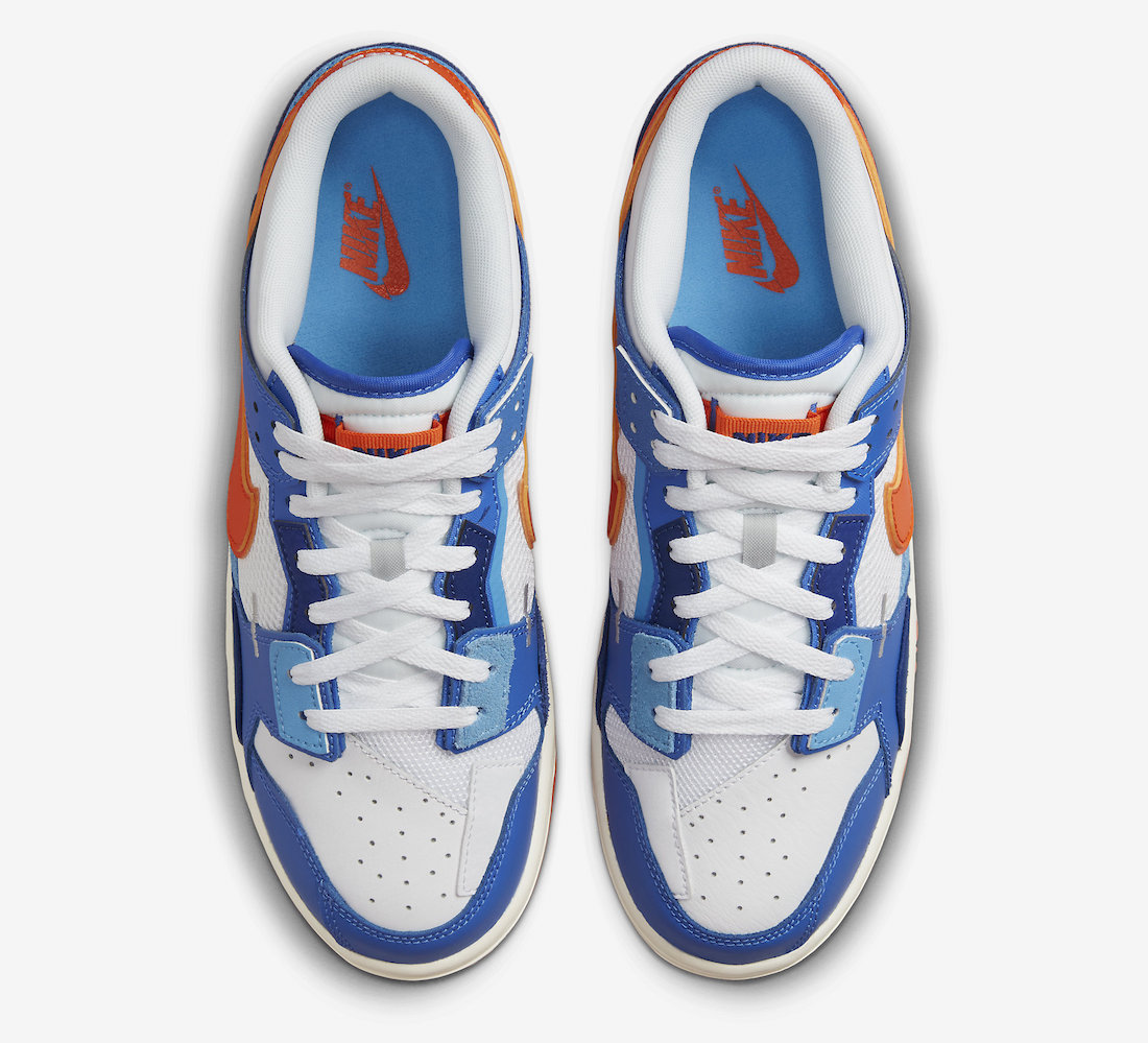 Nike Dunk Low Scrap White Blue Orange DM0128-100 Release Date