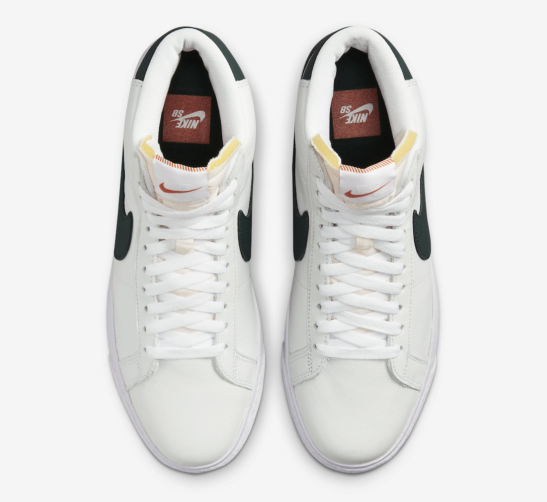 Nike SB Blazer Mid Orange Label White Green DR9092-100 Release Date