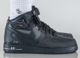 Nike Air Force 1 Mid Off Noir Black DQ7666 001 On Feet 1 324x235