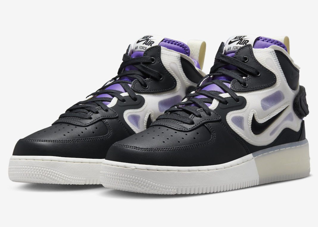 Nike Air Force 1 Mid React Black Purple DQ1872 001 Release Date 4 1068x762