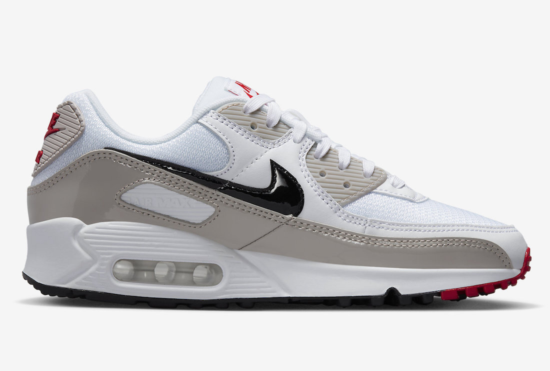 Nike Air Max 90 White Grey Black Red DX0116-101 Release Date