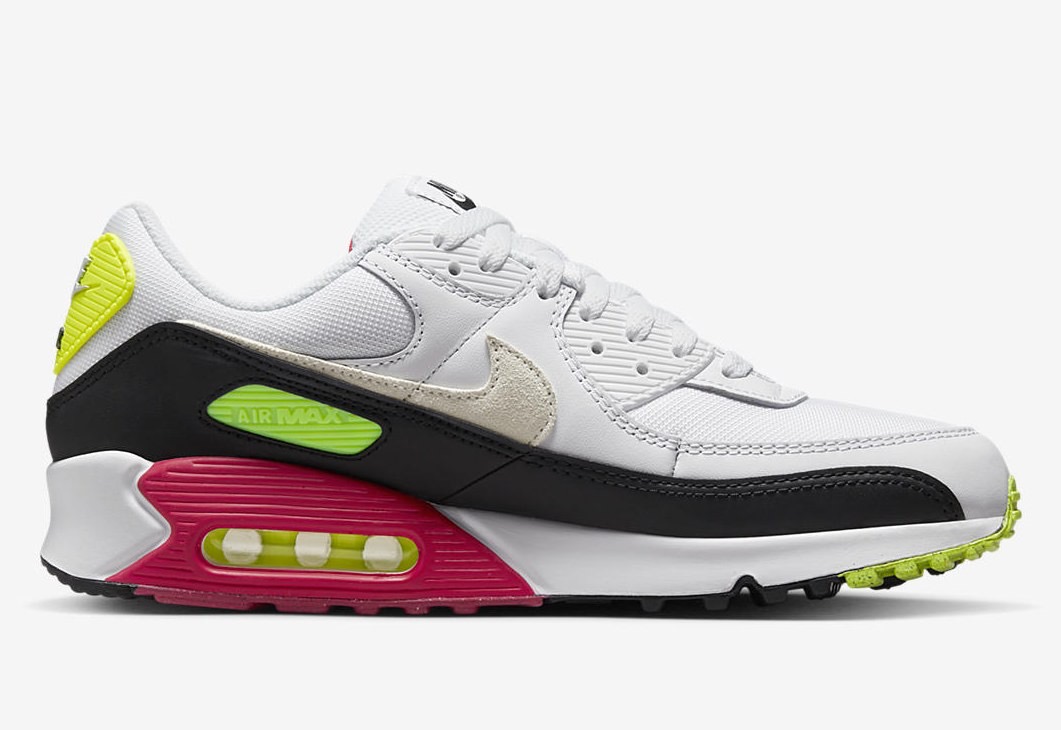 Nike Air Max 90 White Volt Rush Pink DQ4071 100 Release Date 2