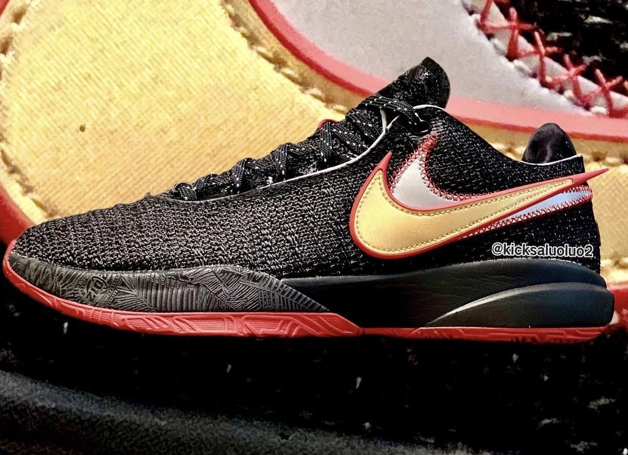 Kids-Exclusive Nike LeBron 18 Low Covered in Florals Black University Red Gold DJ5423-001 Release Date