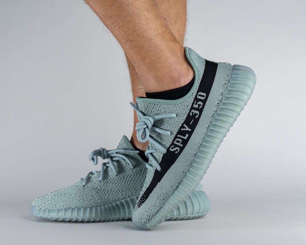 adidas Yeezy Boost 350 V2 Jade Ash HQ2060 Release Date On Feet 3