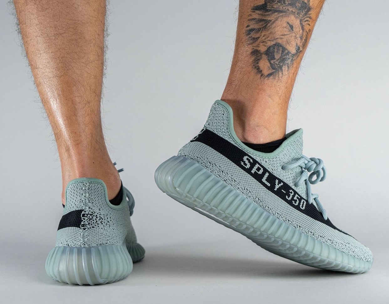 A Sneak Peek At The adidas Yeezy Boost 350 V2 True Form Jade Ash HQ2060 Release Date On-Feet