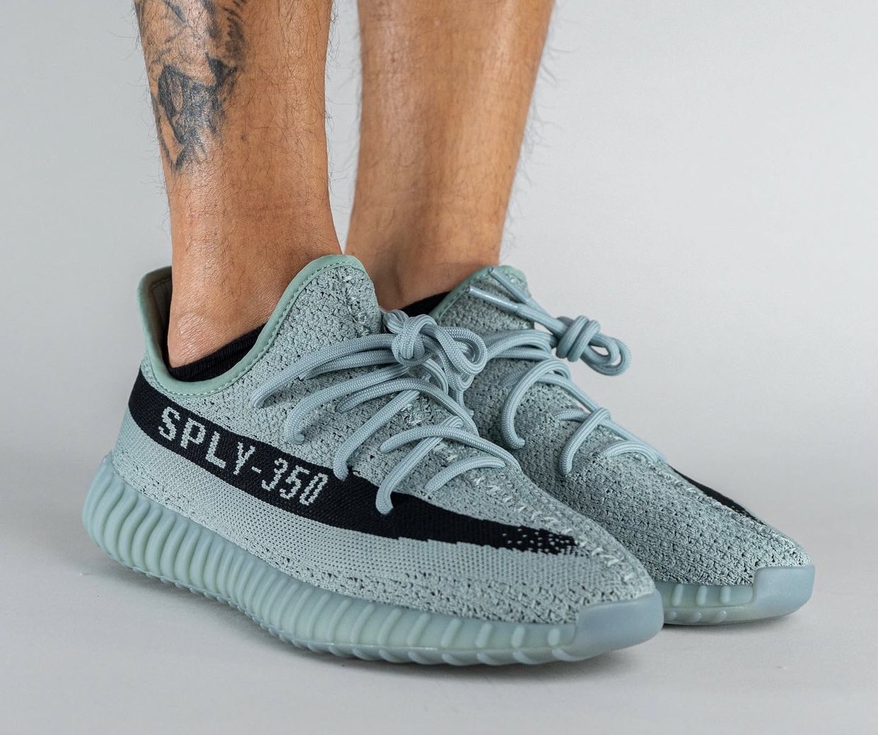 adidas Yeezy Boost 350 V2 Jade Ash HQ2060 Release Date On Feet