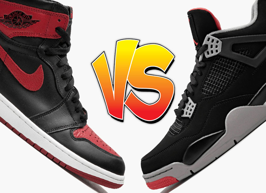 Air Jordan 1 Bred vs Air Jordan 4 Bred Comparison | SBD