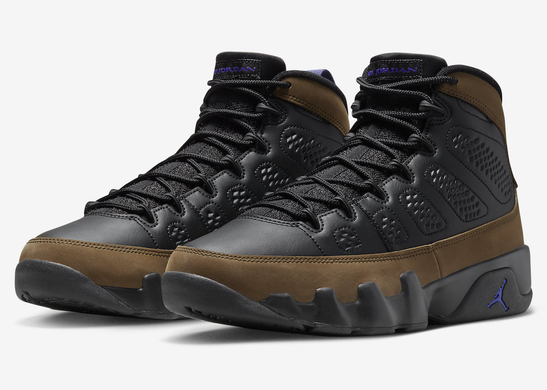 black and olive jordan 9