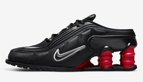 Martine Rose Nike Shox MR4 Black official release dates 2022