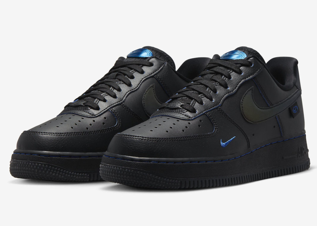 Nike air force 1 low black store and blue