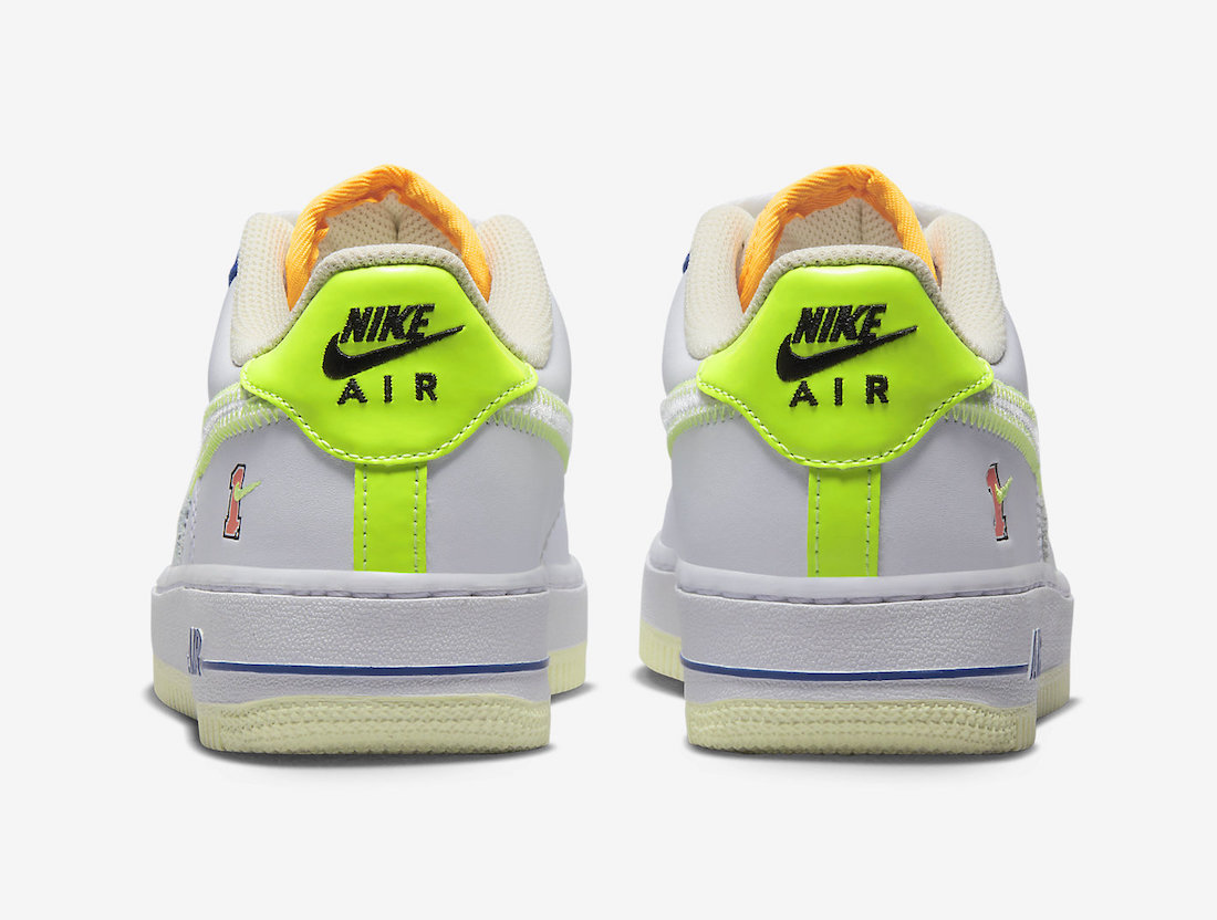 Nike Air Force 1 Low GS White Laser Orange Ghost Green Grey Heather FB1393-111 Release Date