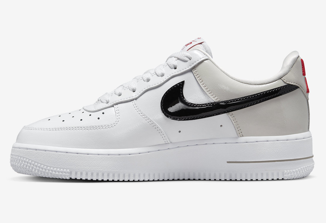 Nike Air Force 1 Low Light Iron Ore Black White University Red DQ7570-001 Release Date