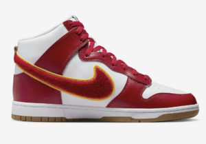Nike Dunk High Chenille Swoosh White Gym Red DR8805-101 Release Date | SBD