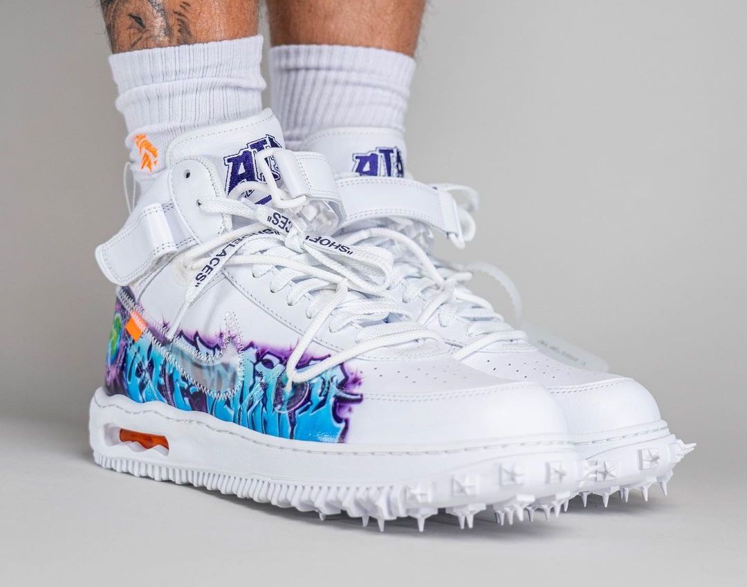 Off White x Nike Air Force 1 Mid Graffiti White DR0500-100 Size 11.5 Fast  Ship