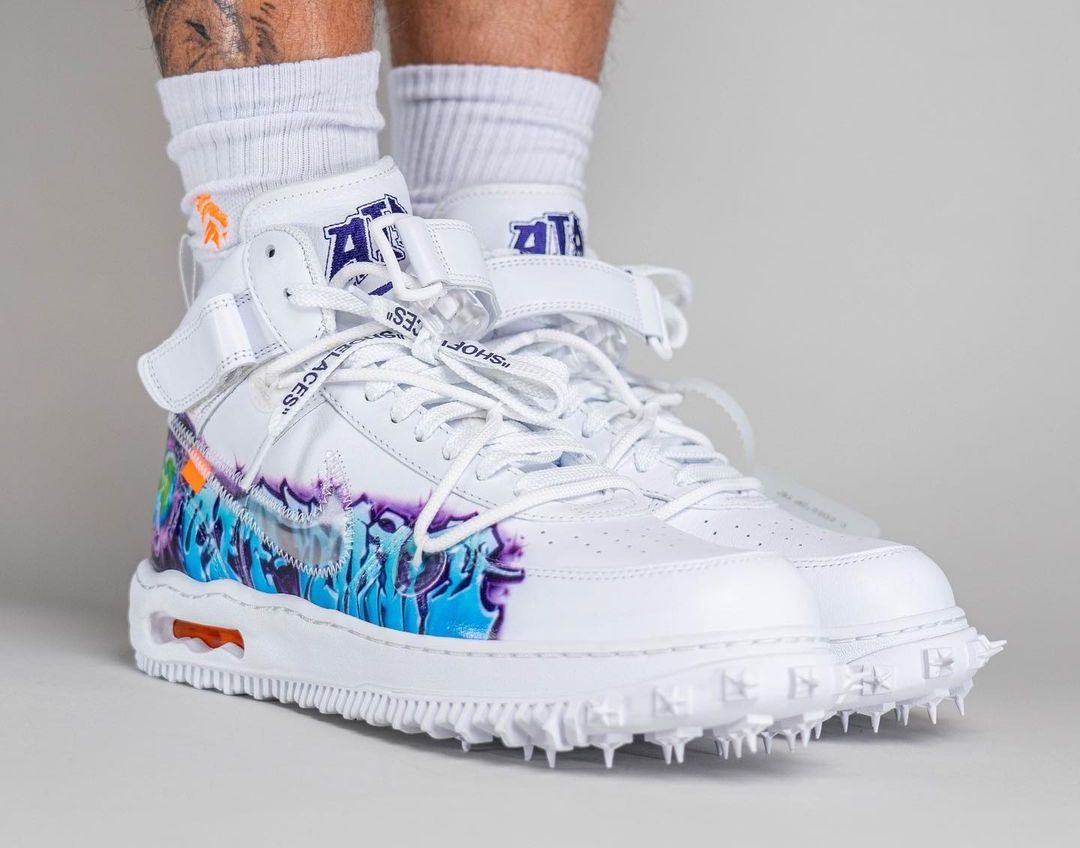 Graffiti' Off-White x Nike Air Force 1 Mids Are Available Now