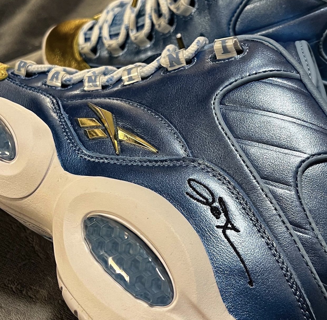 Panini Reebok Question Mid Blue Gold Friends and Family