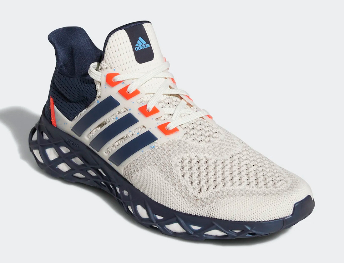 adidas Ultra Boost DNA Web Chalk White Collegiate Navy Impact Orange GX2135 Release Date