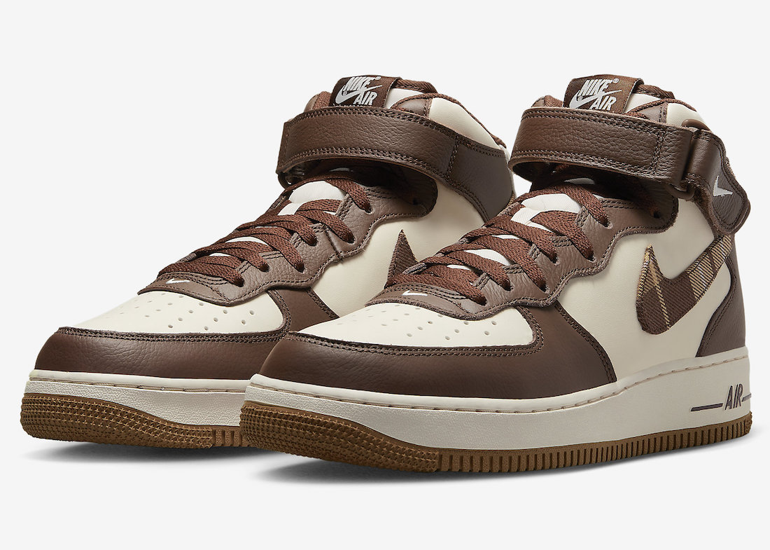 Nike Air Force 1 Mid Brown Plaid DV0792100 Release Date SBD