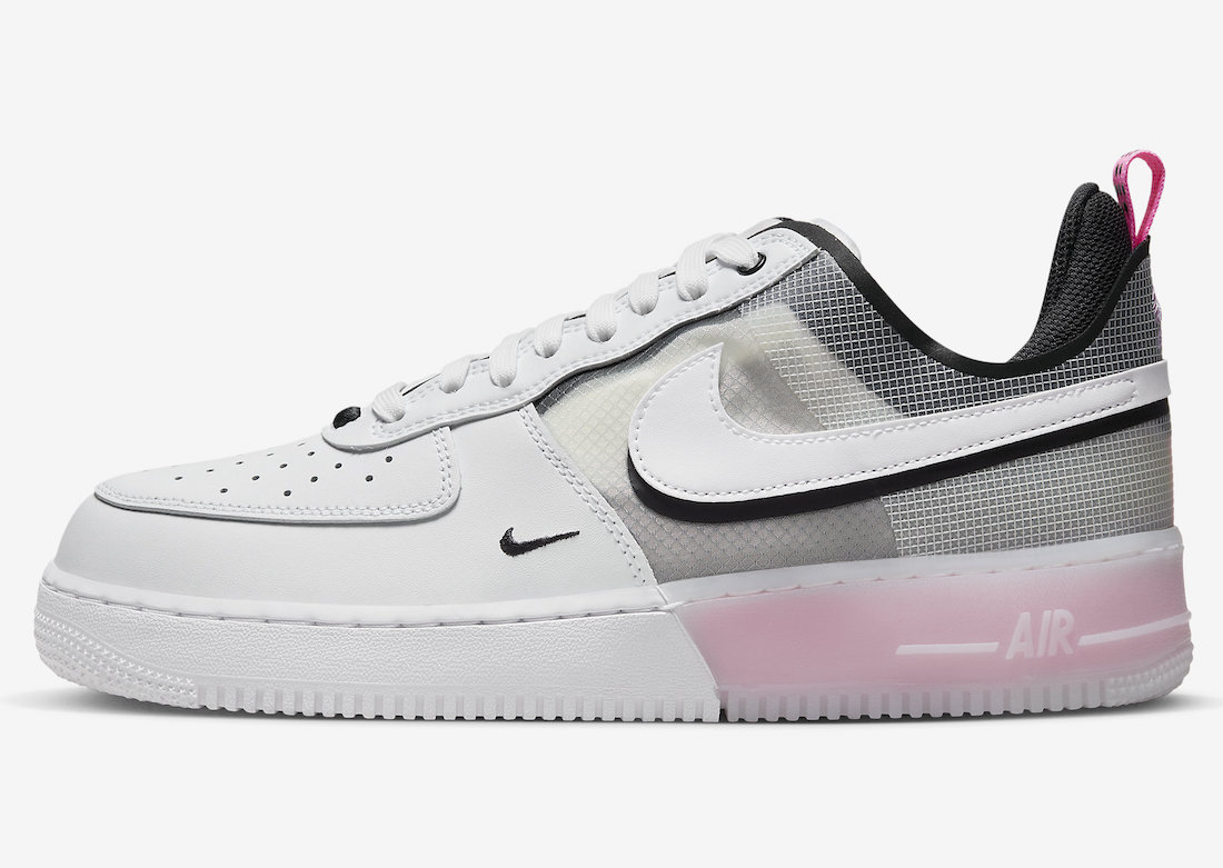 Nike Air Force 1 React White Black Pink DV0808-100 Release Date