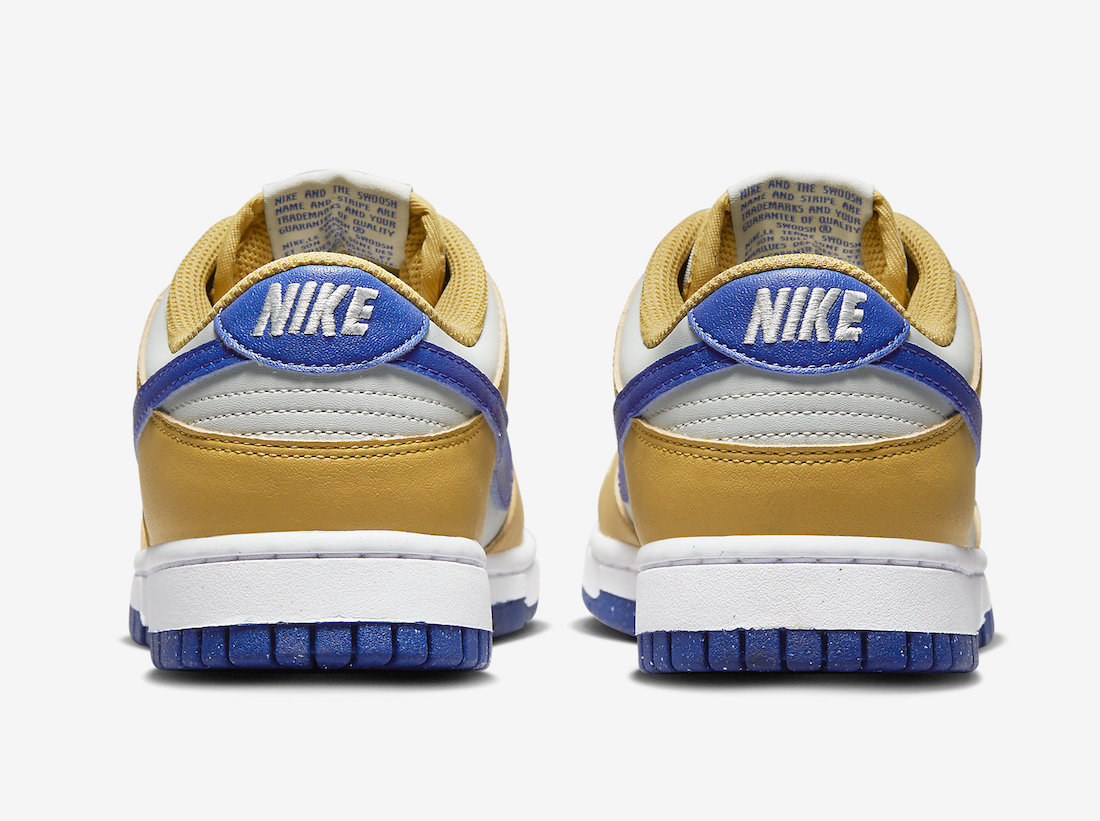 Nike Dunk Low Next Nature Wheat Gold Hyper Royal DN1431-700 Release Date Heels