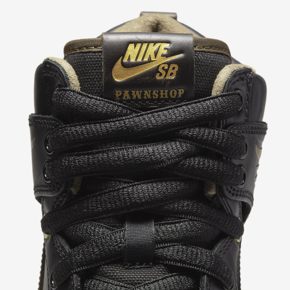 Pawnshop Nike SB Dunk High FJ0445-001 Release Date Tongue