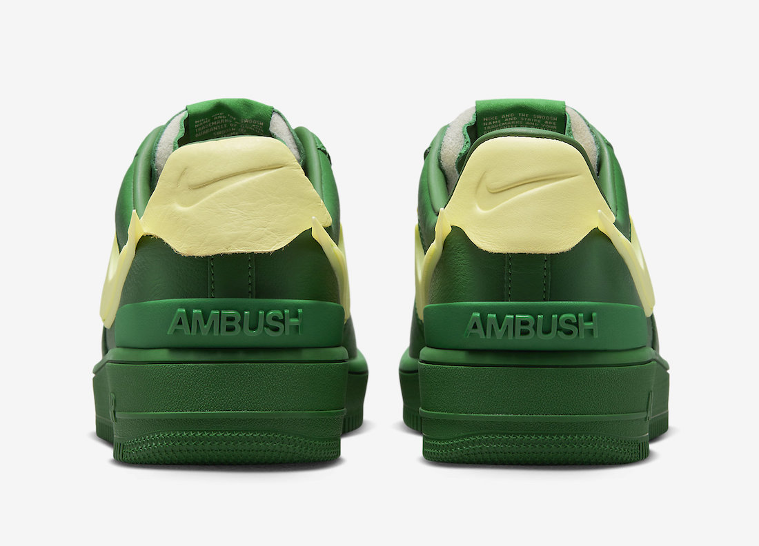 AMBUSH Nike Air Force 1 Green DV3464-300 Release Date Heel