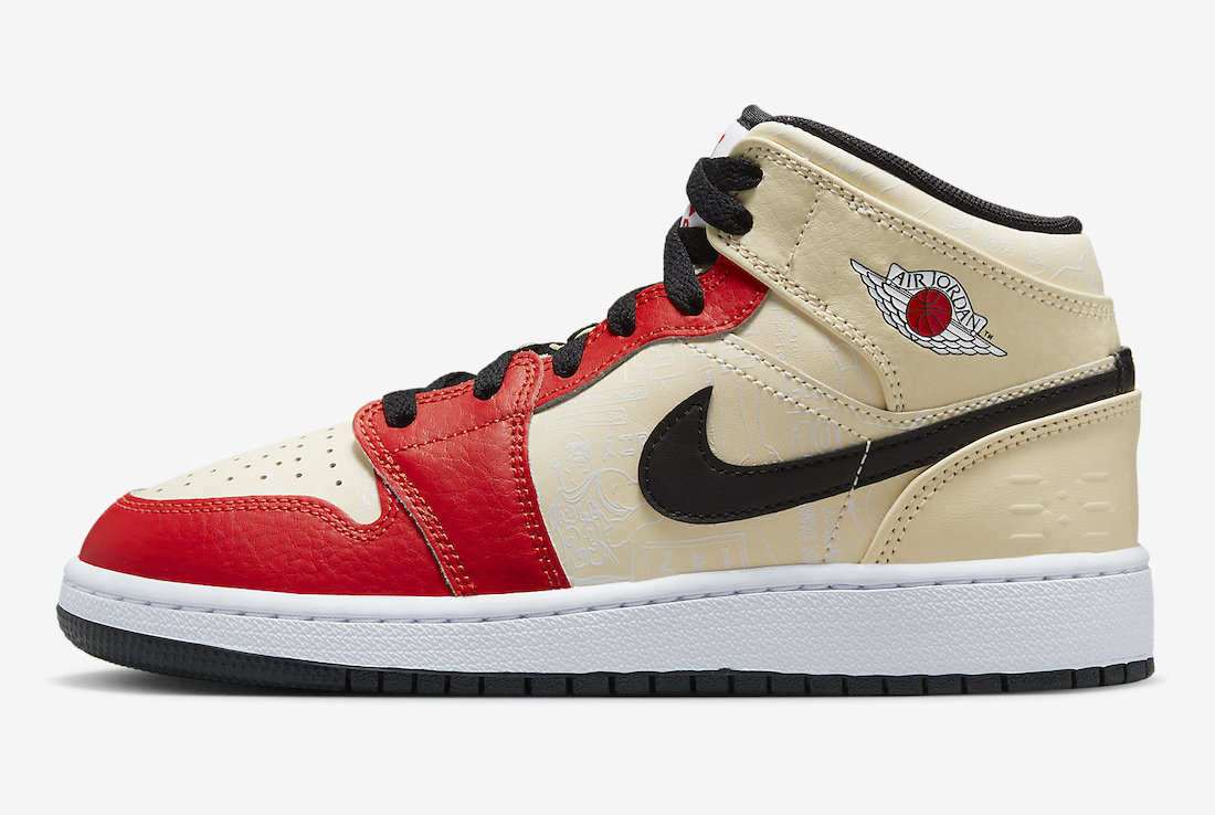 Air Jordan 1 Mid GS Dunk Contest DV7012-100 Release Date Lateral