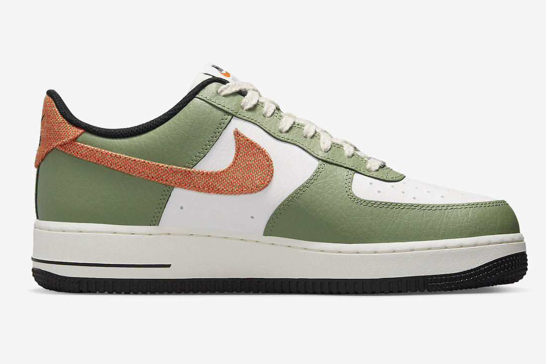 Nike Air Force 1 Low Oil Green Safety Orange FD0758-386 Release Date Medial