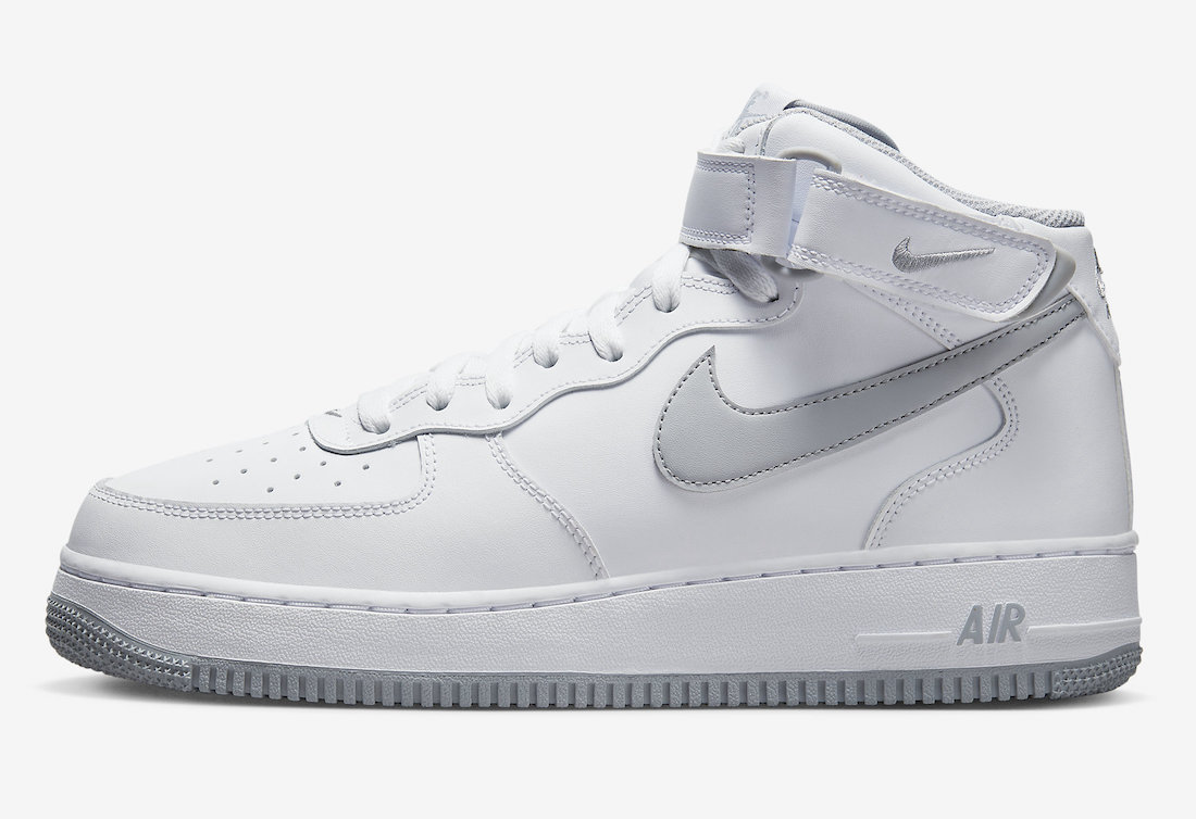 Nike Air Force 1 Mid White Grey DV0806-100 Release Date Lateral