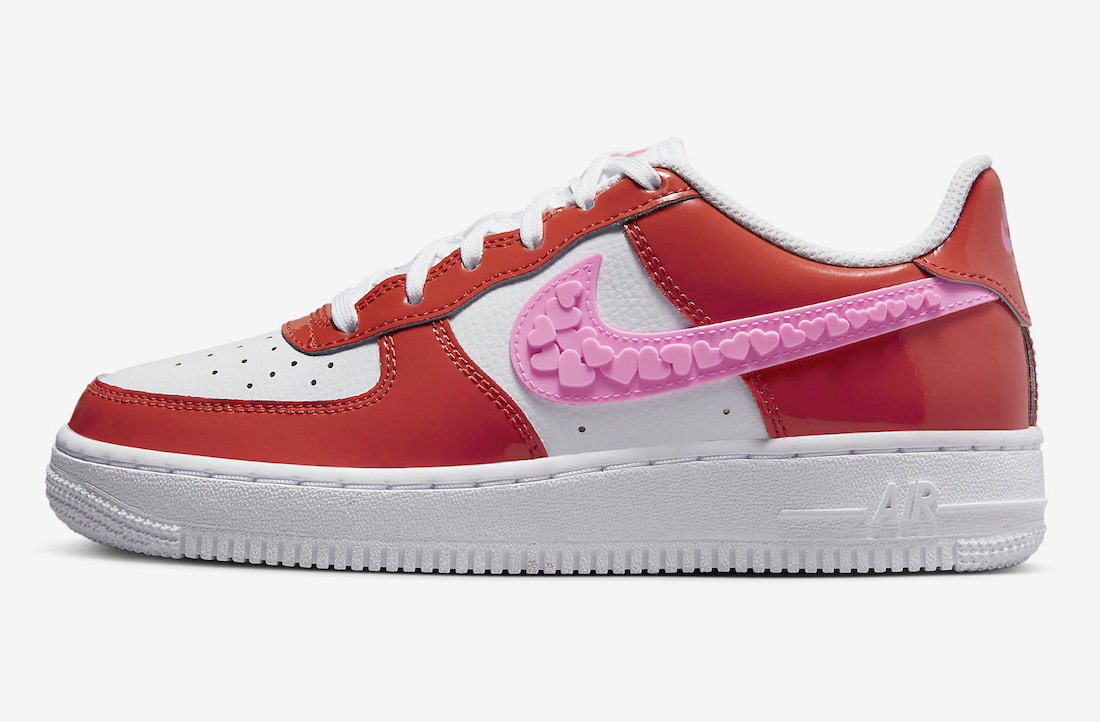 Nike Air Force 1 Valentines Day 2023 GS FD1031-600 Release Date Lateral