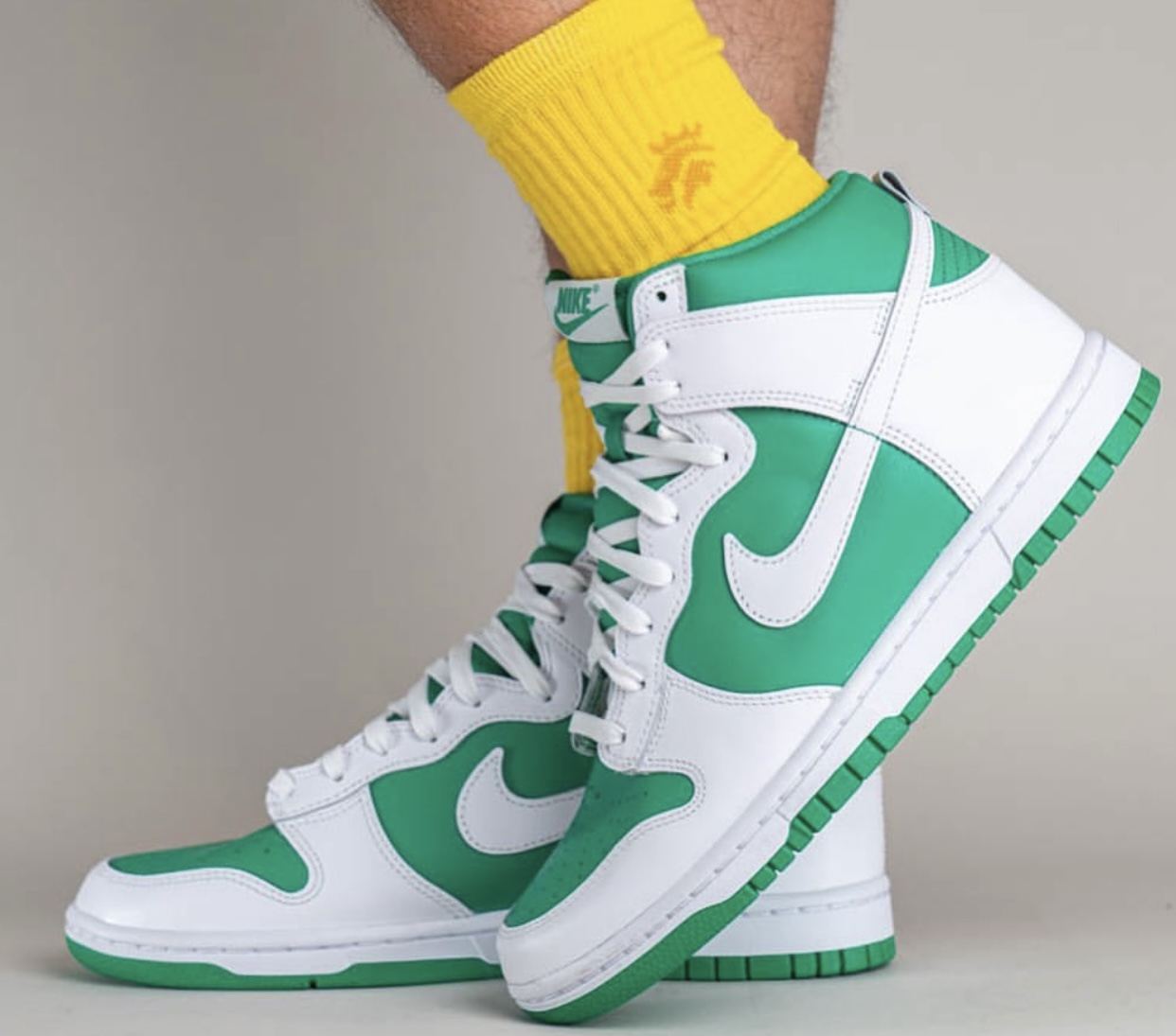 Nike Dunk High Pine Green White On Feet 4
