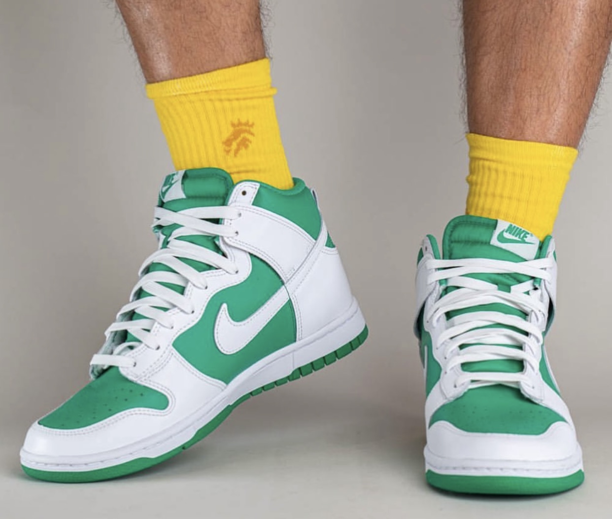 Nike Dunk High Pine Green White On-Feet Front