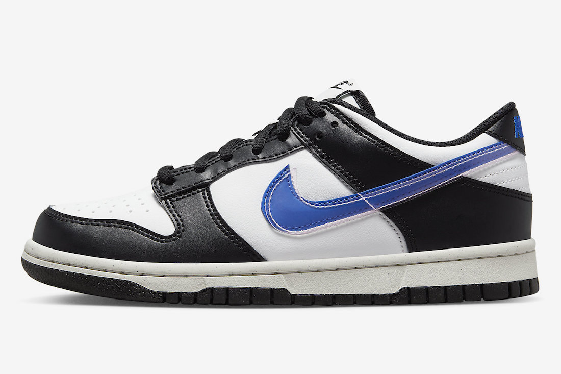 Nike Dunk Low GS Black White Game Royal FD0689-001 Release Date