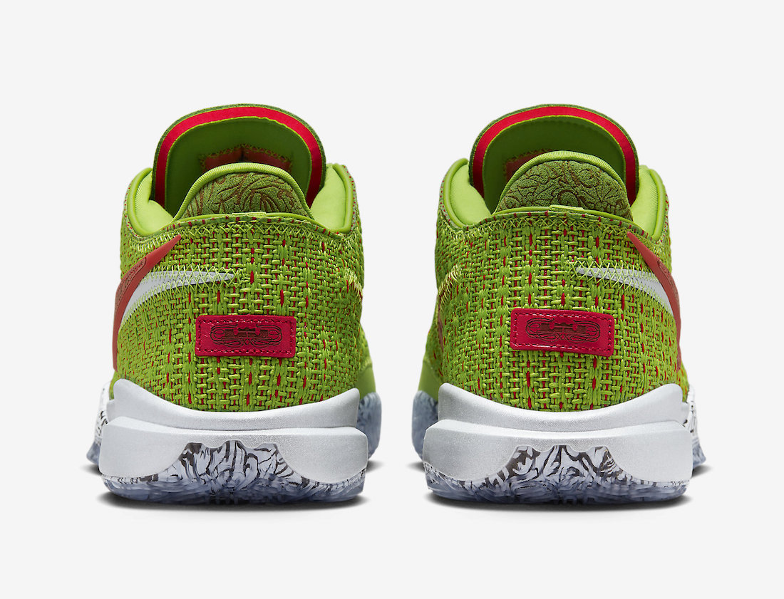 Nike LeBron 20 Christmas FJ4955-300 Release Date Heel