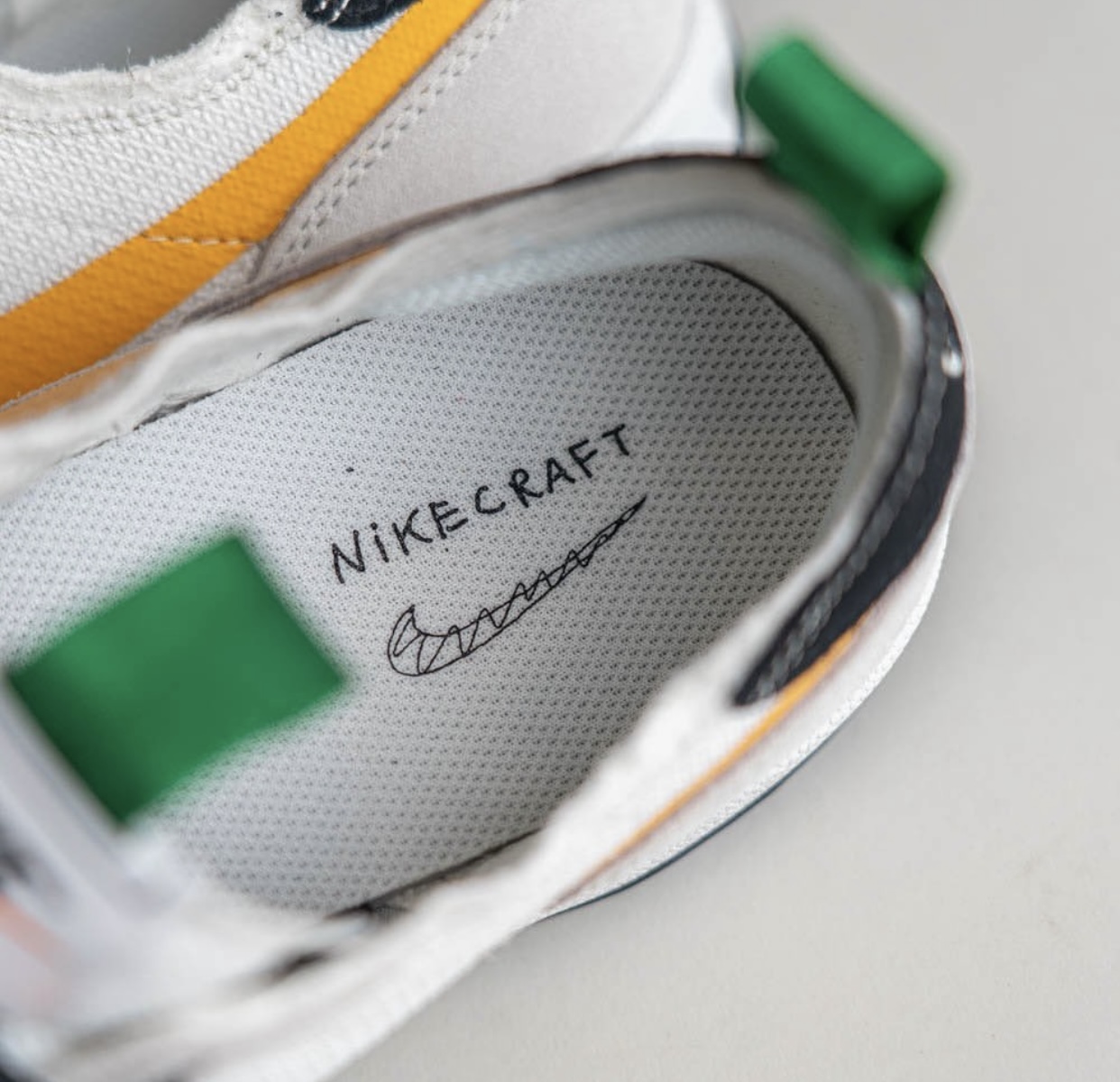 NikeCraft General Purpose Shoe White Yellow On-Feet Insoles