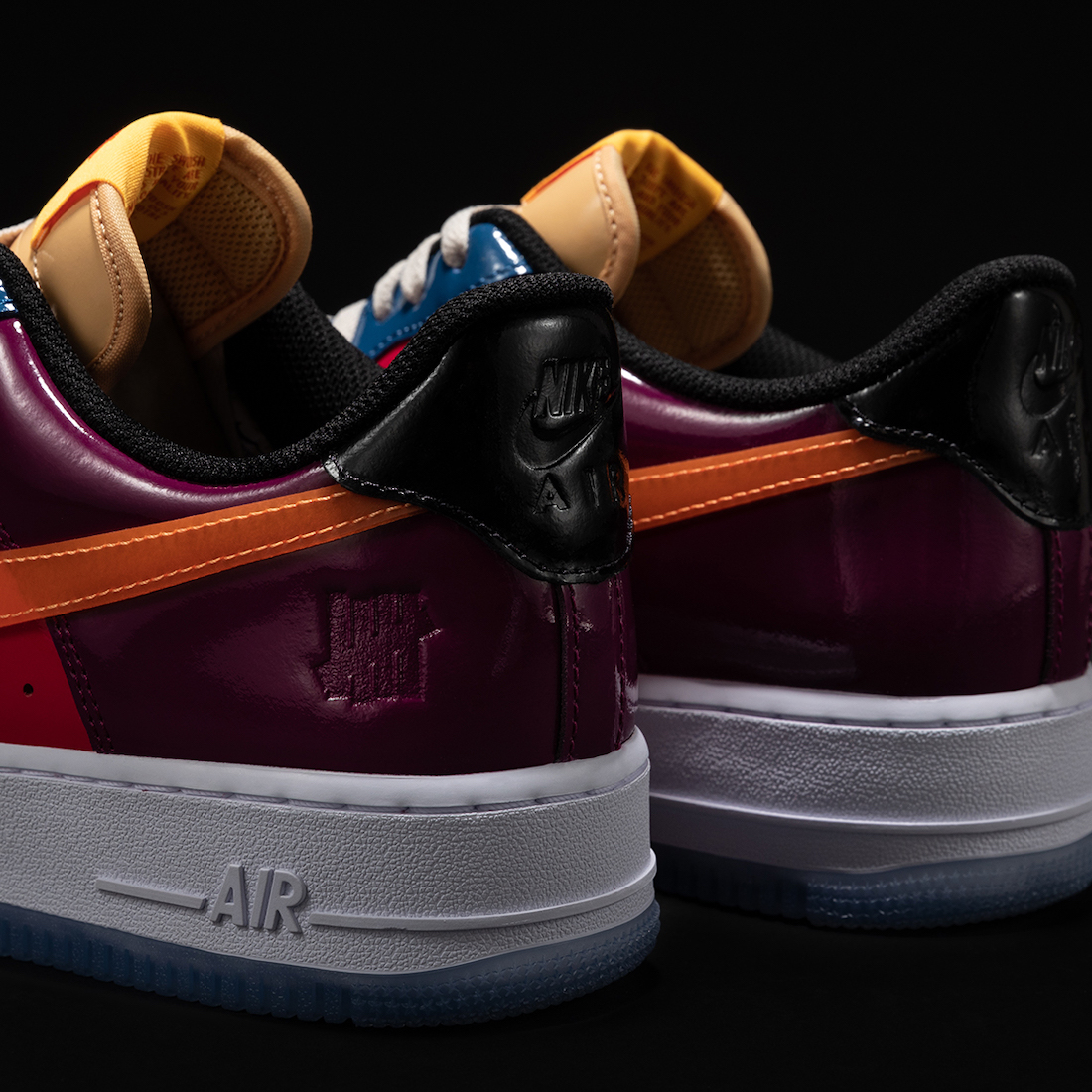 Undefeated Nike Air Force 1 Patent Total Orange DV5255-400 Release Date Heels