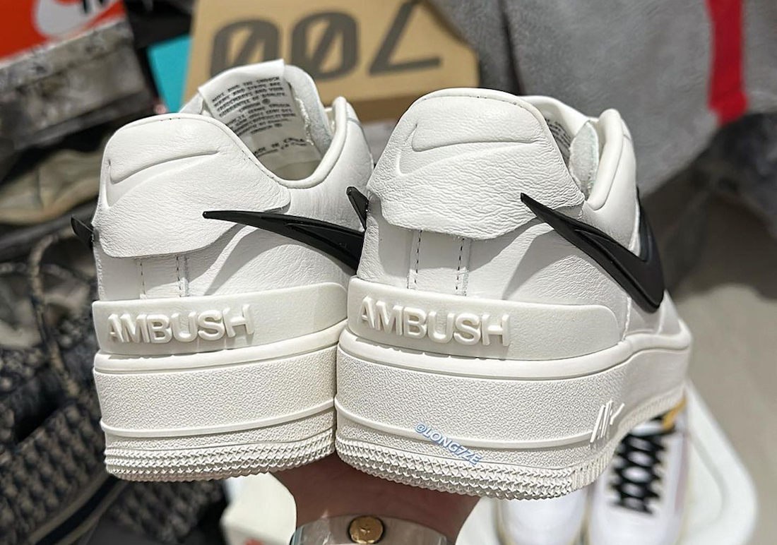 AMBUSH Nike Air Force 1 White Phantom DV3464-002 Release Date Heel