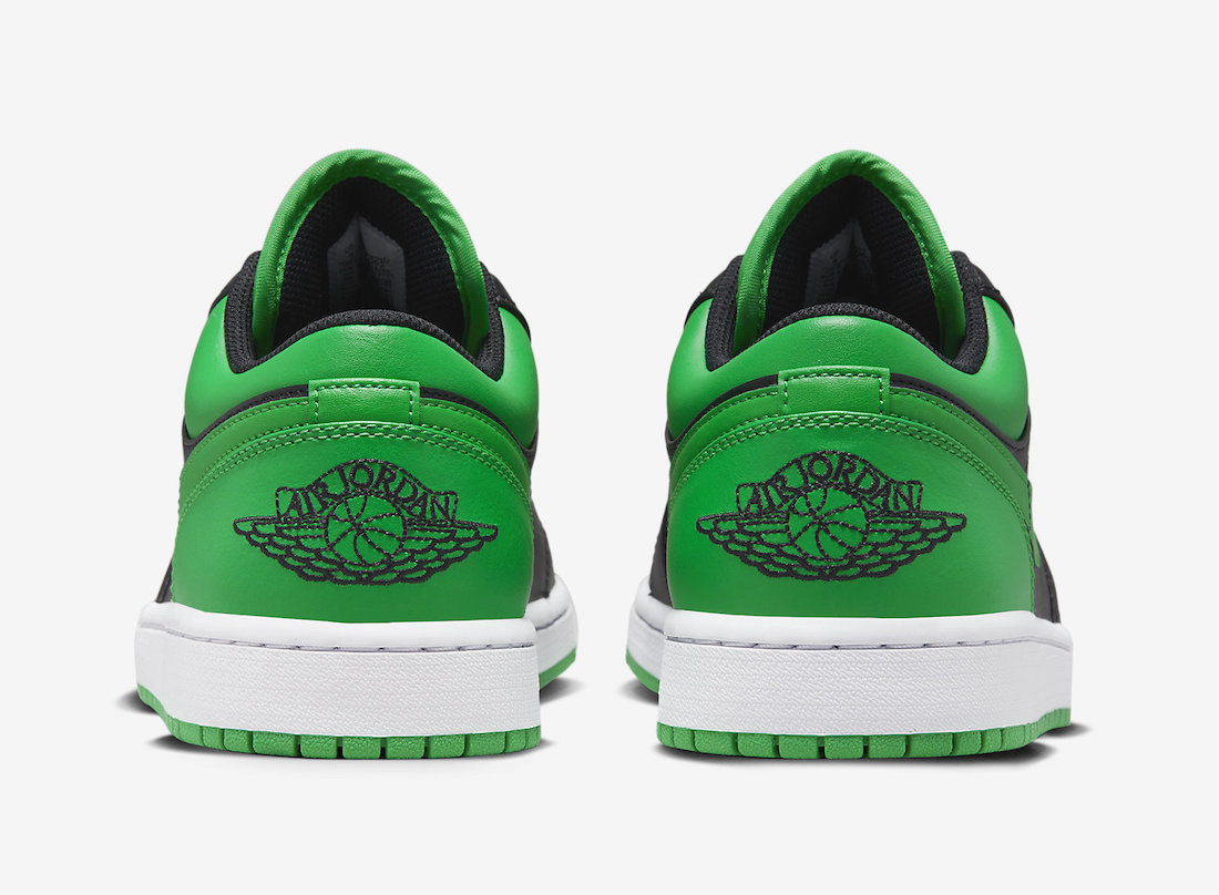 Air Jordan 1 Low Lucky Green 553558-065 Release Date Heel