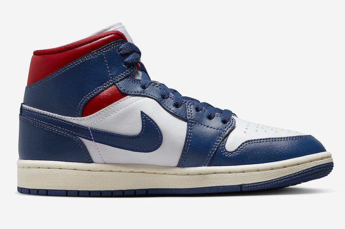 Air Jordan 1 Mid French Blue Gym Red BQ6472-146 Release Date Medial