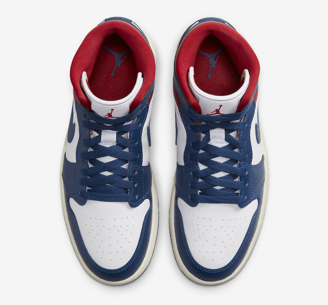 Air Jordan 1 Mid French Blue Gym Red BQ6472-146 Release Date Top