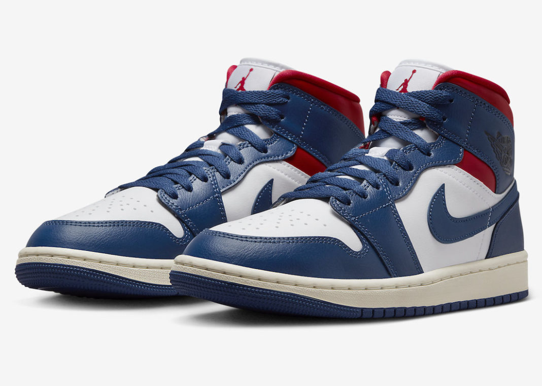 Air Jordan 1 Mid French Blue Gym Red BQ6472-146 Release Date