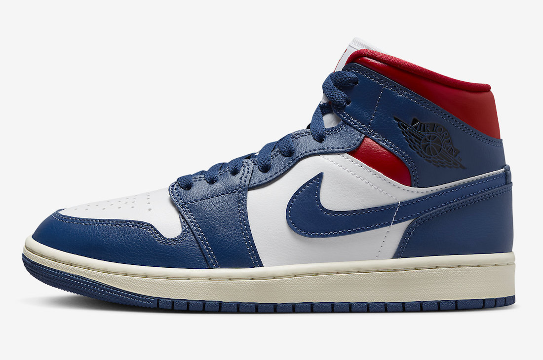 Air Jordan 1 Mid French Blue Gym Red BQ6472-146 Release Date Lateral