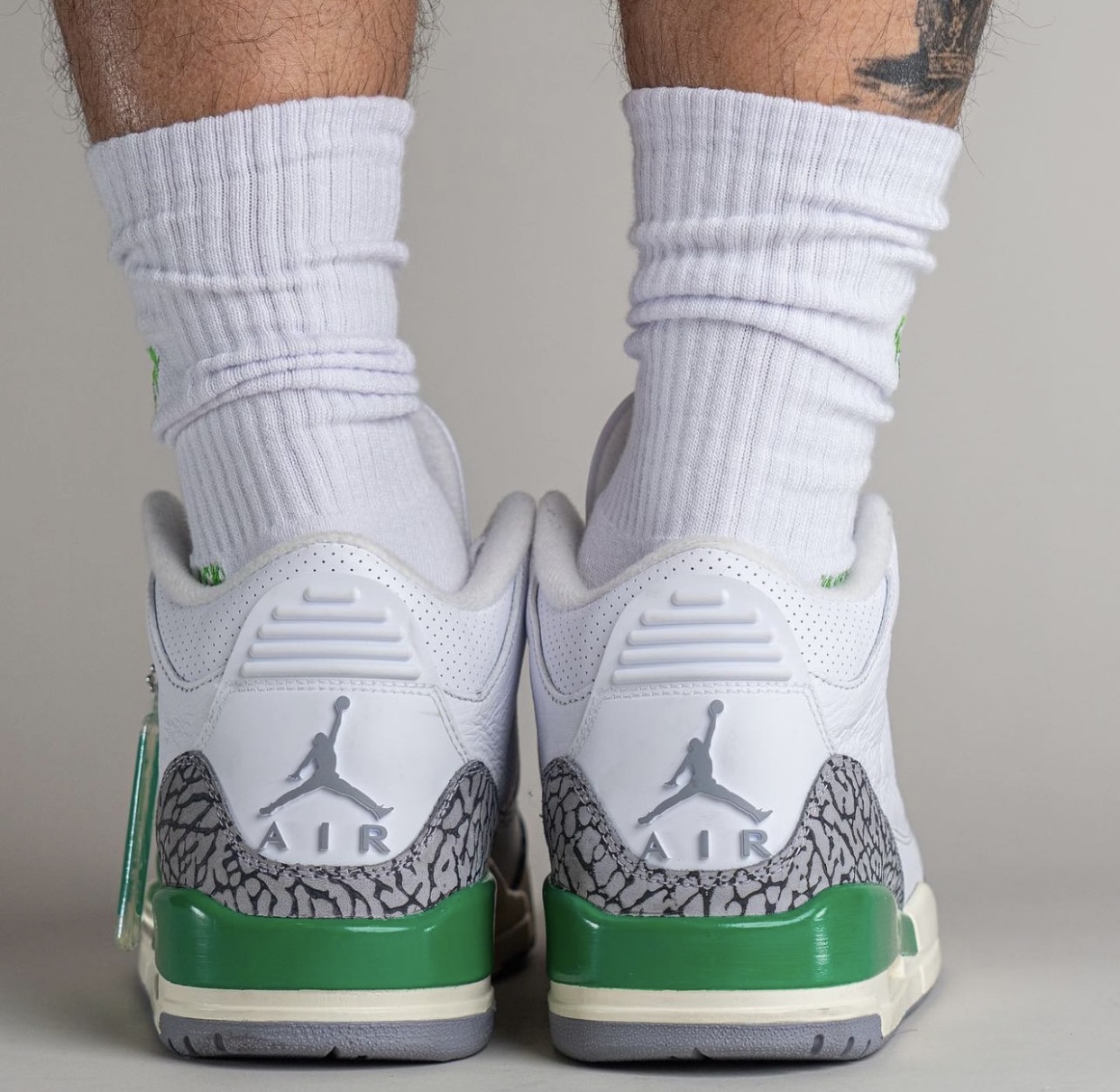Air Jordan 3 Lucky Green CK9246-136 Release Date On-Feet Heel